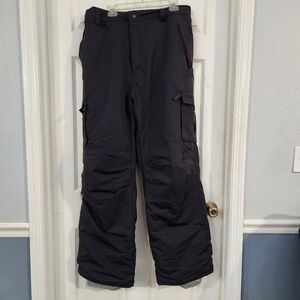 E408 Mens Snowboarding Ski Pants Black Insulated Size XL Cargo